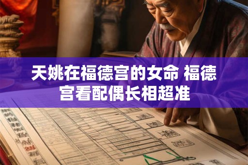 天姚在福德宫的女命 福德宫看配偶长相超准