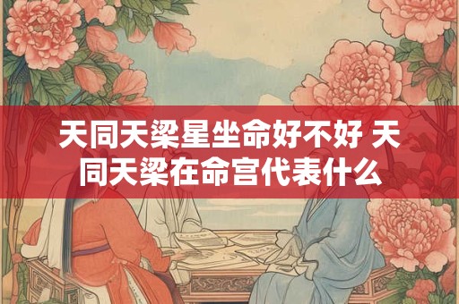 天同天梁星坐命好不好 天同天梁在命宫代表什么