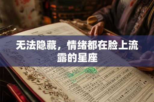 无法隐藏，情绪都在脸上流露的星座