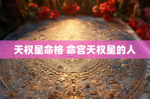 天权星命格 命宫天权星的人