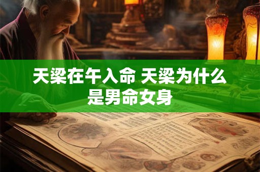 天梁在午入命 天梁为什么是男命女身