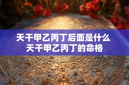 天干甲乙丙丁后面是什么 天干甲乙丙丁的命格