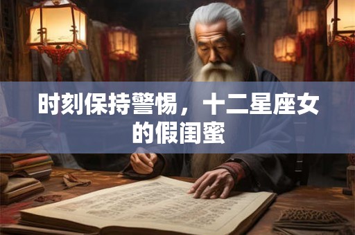 时刻保持警惕，十二星座女的假闺蜜