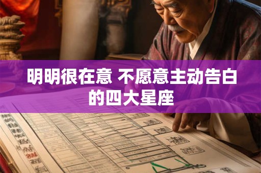 明明很在意 不愿意主动告白的四大星座