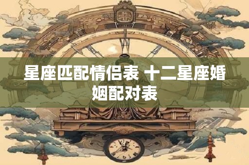 星座匹配情侣表 十二星座婚姻配对表