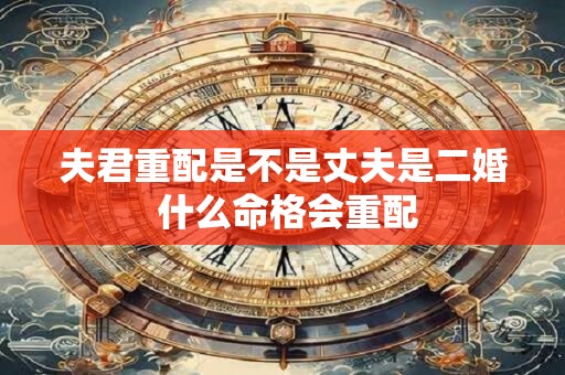 夫君重配是不是丈夫是二婚 什么命格会重配