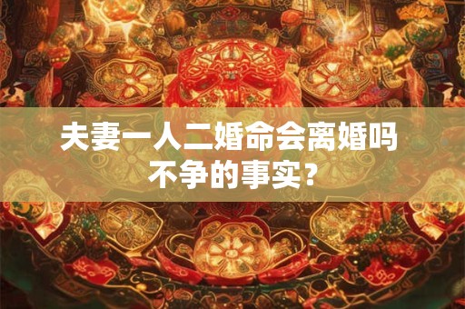 夫妻一人二婚命会离婚吗 不争的事实？