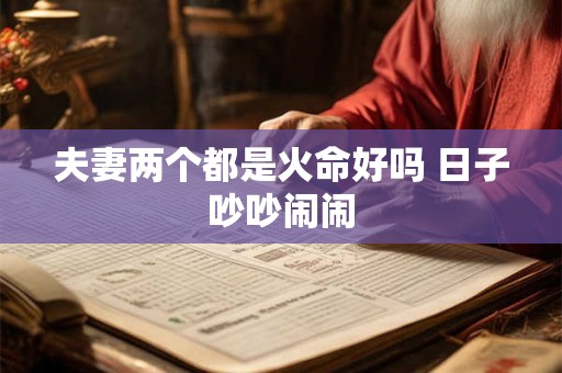 夫妻两个都是火命好吗 日子吵吵闹闹