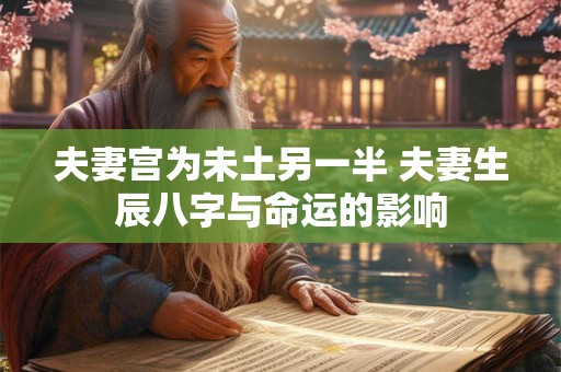 夫妻宫为未土另一半 夫妻生辰八字与命运的影响