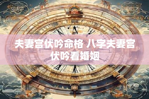 夫妻宫伏吟命格 八字夫妻宫伏吟看婚姻
