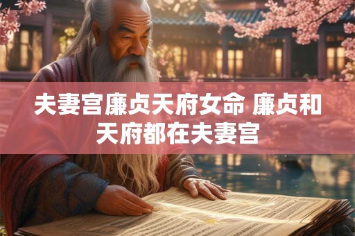 夫妻宫廉贞天府女命 廉贞和天府都在夫妻宫