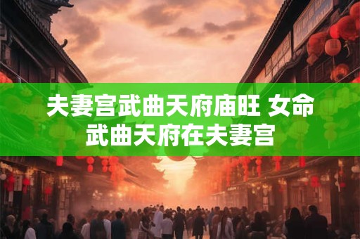 夫妻宫武曲天府庙旺 女命武曲天府在夫妻宫