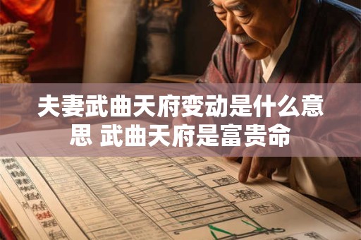 夫妻武曲天府变动是什么意思 武曲天府是富贵命