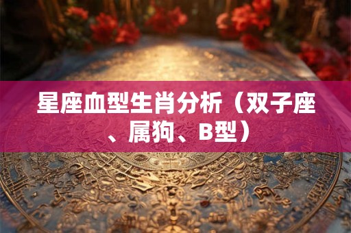 星座血型生肖分析（双子座、属狗、B型）