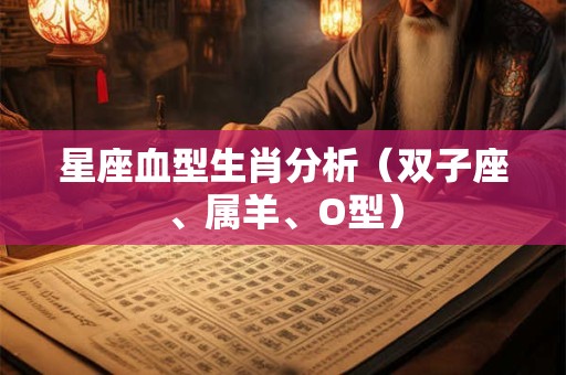星座血型生肖分析（双子座、属羊、O型）
