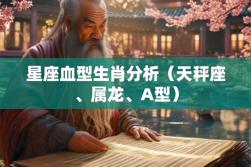 星座血型生肖分析（天秤座、属龙、A型）