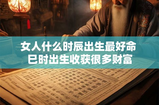 女人什么时辰出生最好命 巳时出生收获很多财富