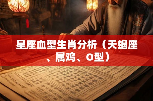 星座血型生肖分析（天蝎座、属鸡、O型）