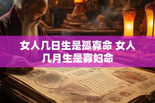 女人几日生是孤寡命 女人几月生是寡妇命