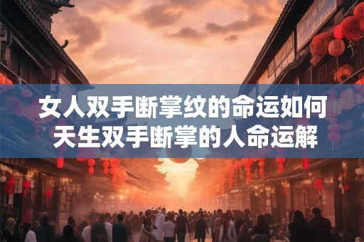 女人双手断掌纹的命运如何 天生双手断掌的人命运解释