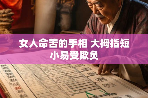 女人命苦的手相 大拇指短小易受欺负