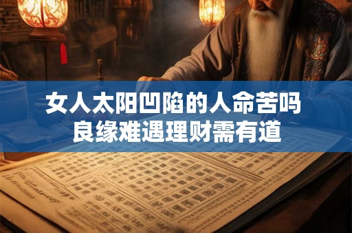女人太阳凹陷的人命苦吗 良缘难遇理财需有道