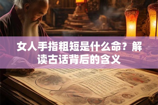 女人手指粗短是什么命？解读古话背后的含义