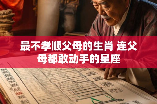 最不孝顺父母的生肖 连父母都敢动手的星座