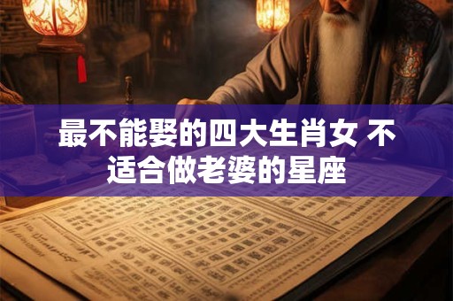 最不能娶的四大生肖女 不适合做老婆的星座