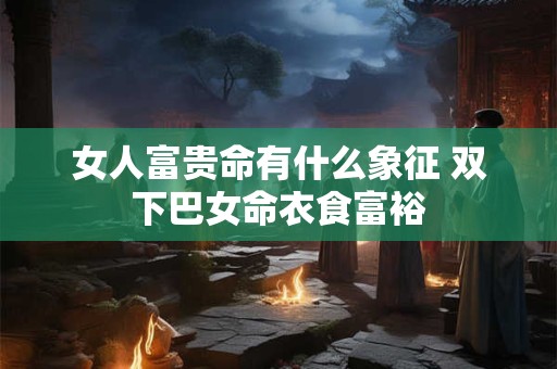 女人富贵命有什么象征 双下巴女命衣食富裕