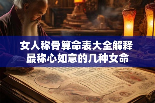 女人称骨算命表大全解释 最称心如意的几种女命