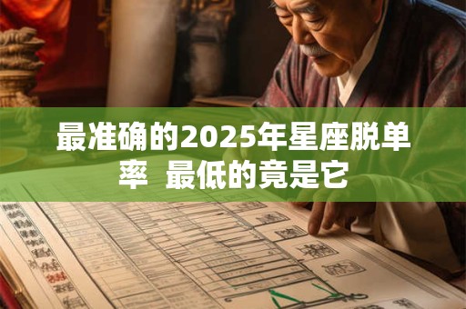 最准确的2025年星座脱单率  最低的竟是它