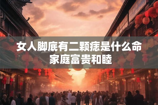 女人脚底有二颗痣是什么命 家庭富贵和睦