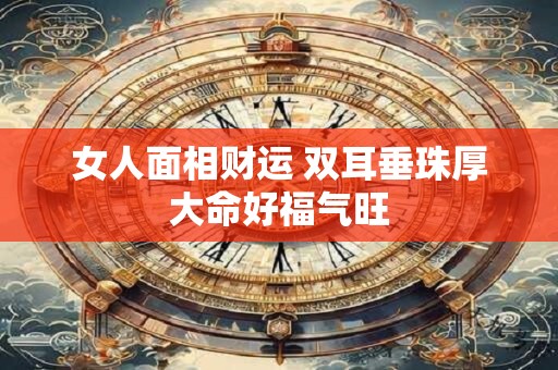 女人面相财运 双耳垂珠厚大命好福气旺