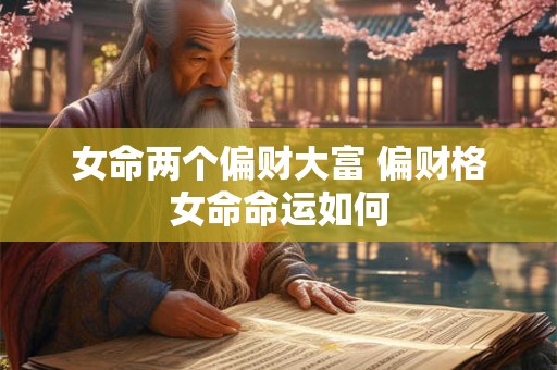 女命两个偏财大富 偏财格女命命运如何