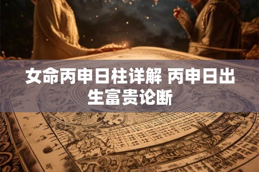 详细阅读:女命丙申日柱详解 丙申日出生富贵论断 女命丙申日柱详解 丙申日出生富贵论断
