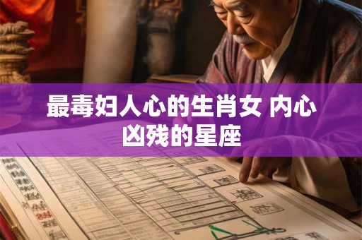 最毒妇人心的生肖女 内心凶残的星座