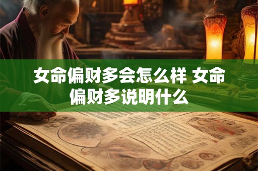 女命偏财多会怎么样 女命偏财多说明什么