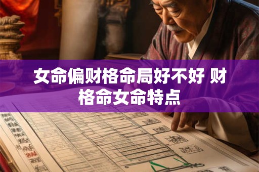 女命偏财格命局好不好 财格命女命特点