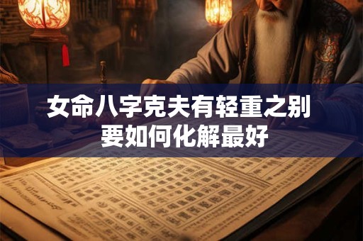女命八字克夫有轻重之别  要如何化解最好