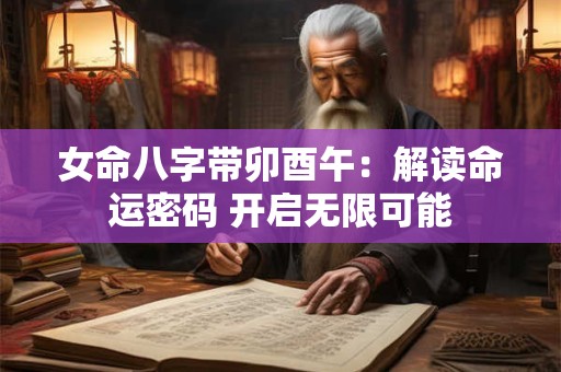 女命八字带卯酉午：解读命运密码 开启无限可能