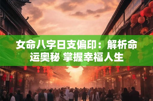 详细阅读:女命八字日支偏印:解析命运奥秘 掌握幸福人生 女命八字日支偏印:解析命运奥秘 掌握幸福人生