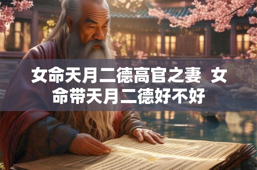 女命天月二德高官之妻  女命带天月二德好不好