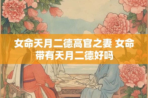 女命天月二德高官之妻 女命带有天月二德好吗