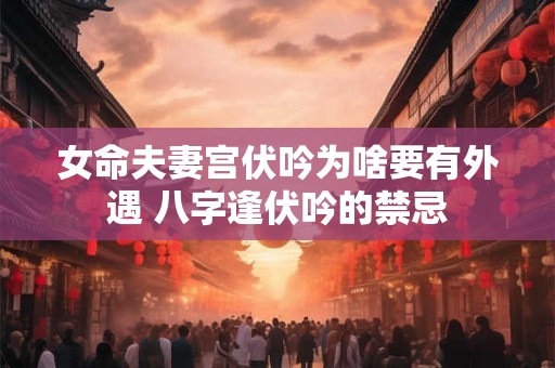 女命夫妻宫伏吟为啥要有外遇 八字逢伏吟的禁忌