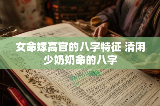 女命嫁高官的八字特征 清闲少奶奶命的八字