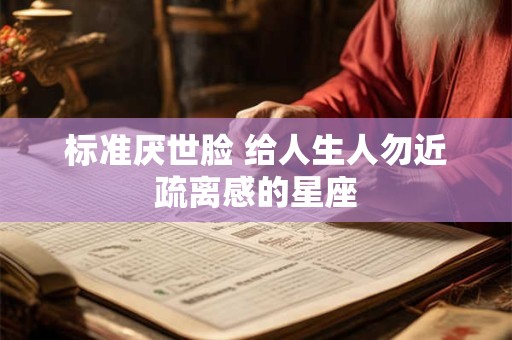 标准厌世脸 给人生人勿近疏离感的星座
