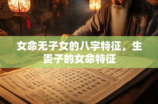 女命无子女的八字特征，生贵子的女命特征