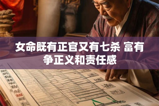 详细阅读:女命既有正官又有七杀 富有争正义和责任感 女命既有正官又有七杀 富有争正义和责任感