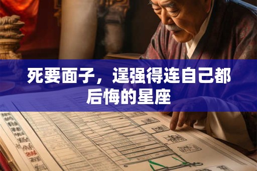 死要面子，逞强得连自己都后悔的星座
